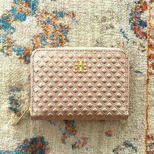 Rose Gold Quilted Tory Burch Wallet